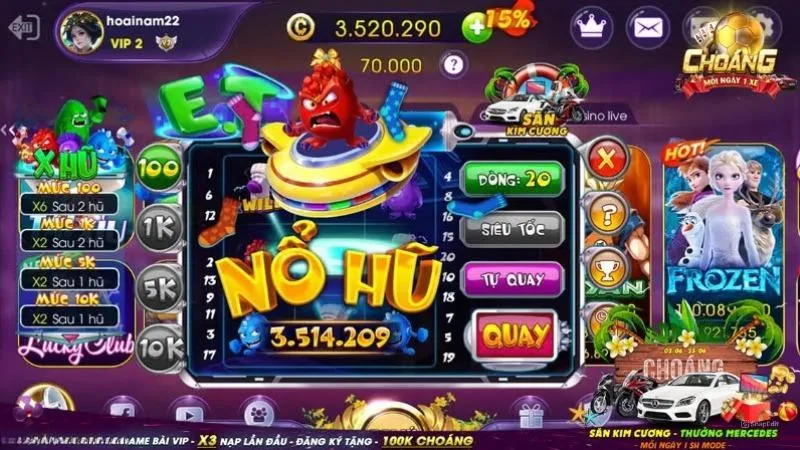 Tổng hợp các game nổ hũ hấp dẫn tại Choangclub