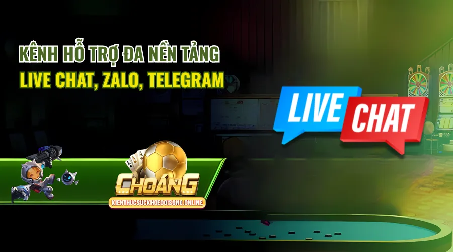 Kênh hỗ trợ đa nền tảng: Live chat, Zalo, Telegram